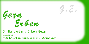 geza erben business card