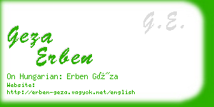 geza erben business card